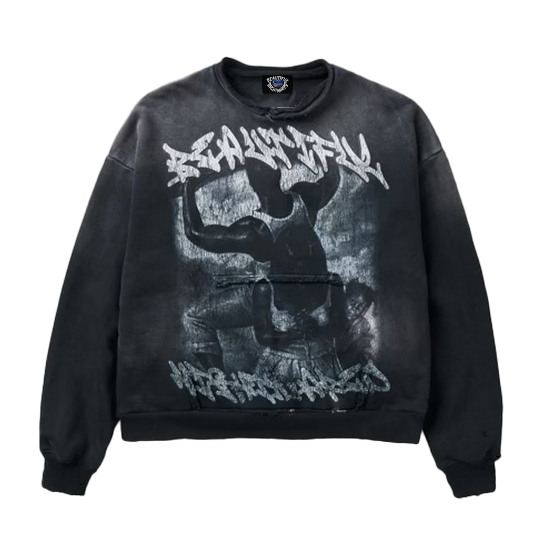 BHM "Darkest Times" Distressed Crewneck