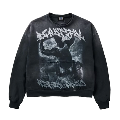 BHM "Darkest Times" Distressed Crewneck